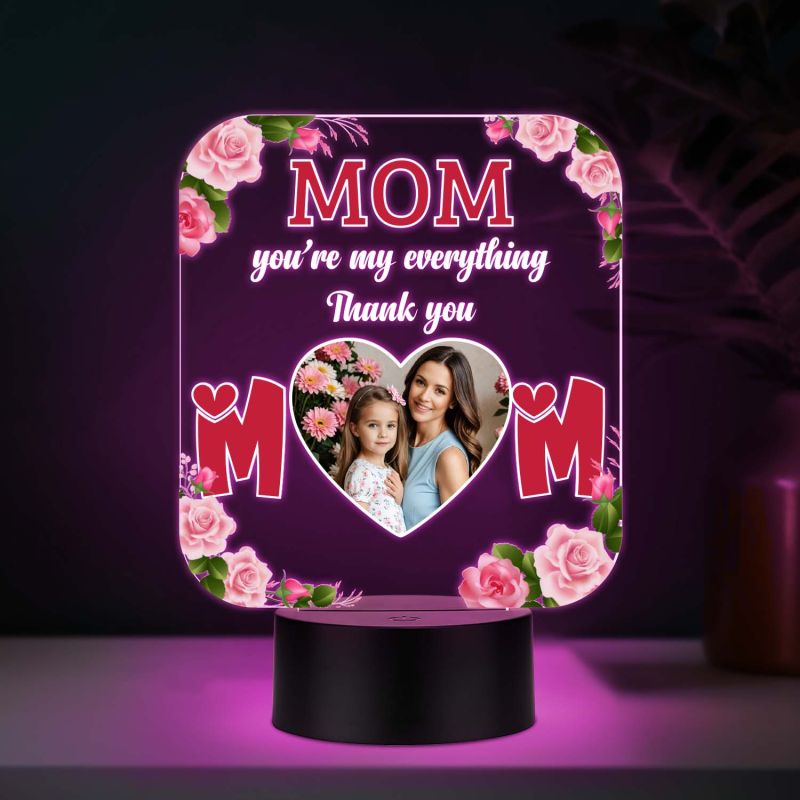 Mom You are My Everything Personalized Led Lamp with Mutlicolored Light & USB Powered | Mothers Day Gift for Mom | Thankyou Gift for Mom
